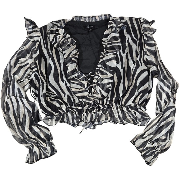 Area Stars Bari Crop Top in Zebra L NWT - Picture 1 of 8